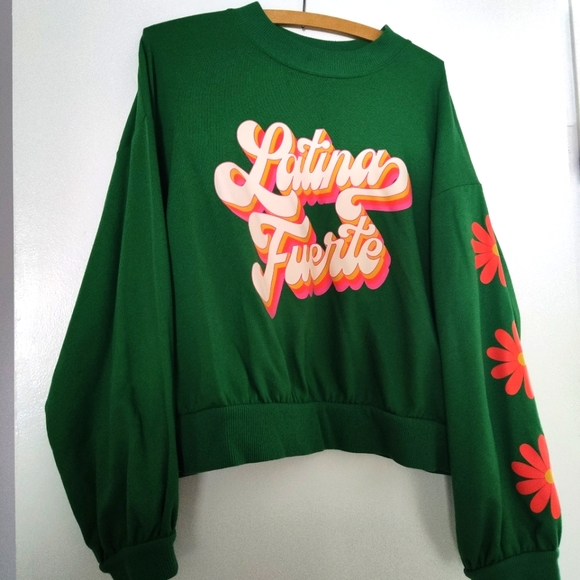 SOLD-Target Latina Fuerte Green Pullover Sweater size XXL - Picture 1 of 7